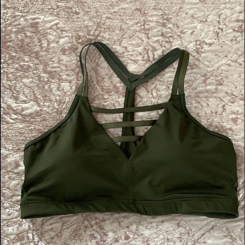Victoria’s Secret Sports bra in olive green